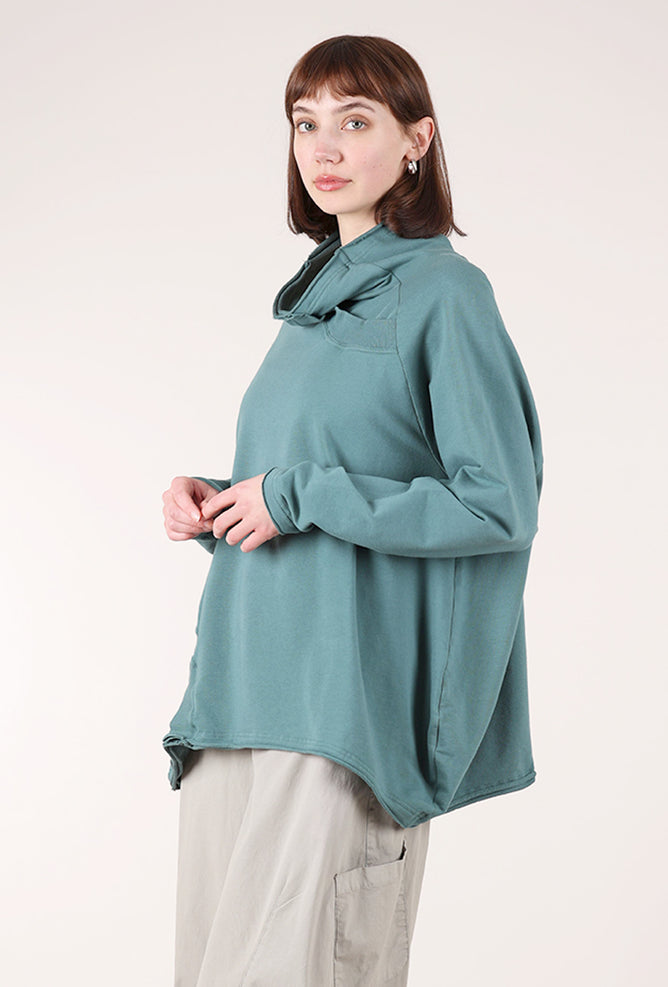 Rundholz French Terry Drape-Neck Sweatshirt, Grass