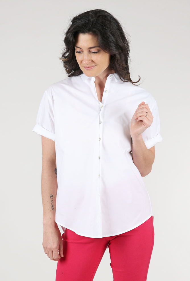 Estelle & Finn Boy Camp Shirt, White