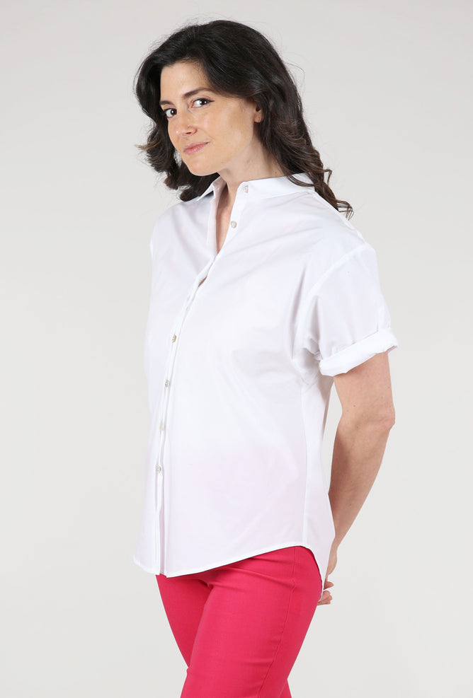 Estelle & Finn Boy Camp Shirt, White