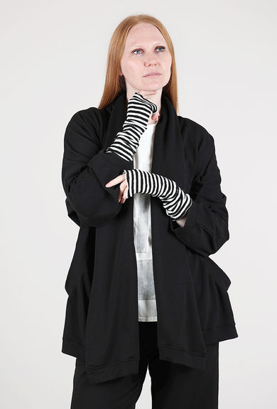 Merino Wool Wrist Warmers, White/Black