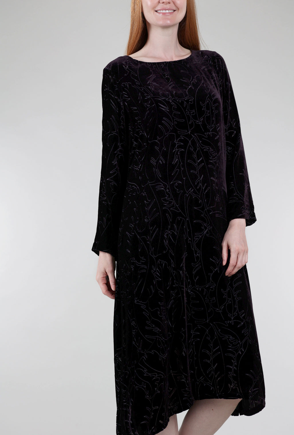 Grizas Velvet Burnout Ilene Dress, Black