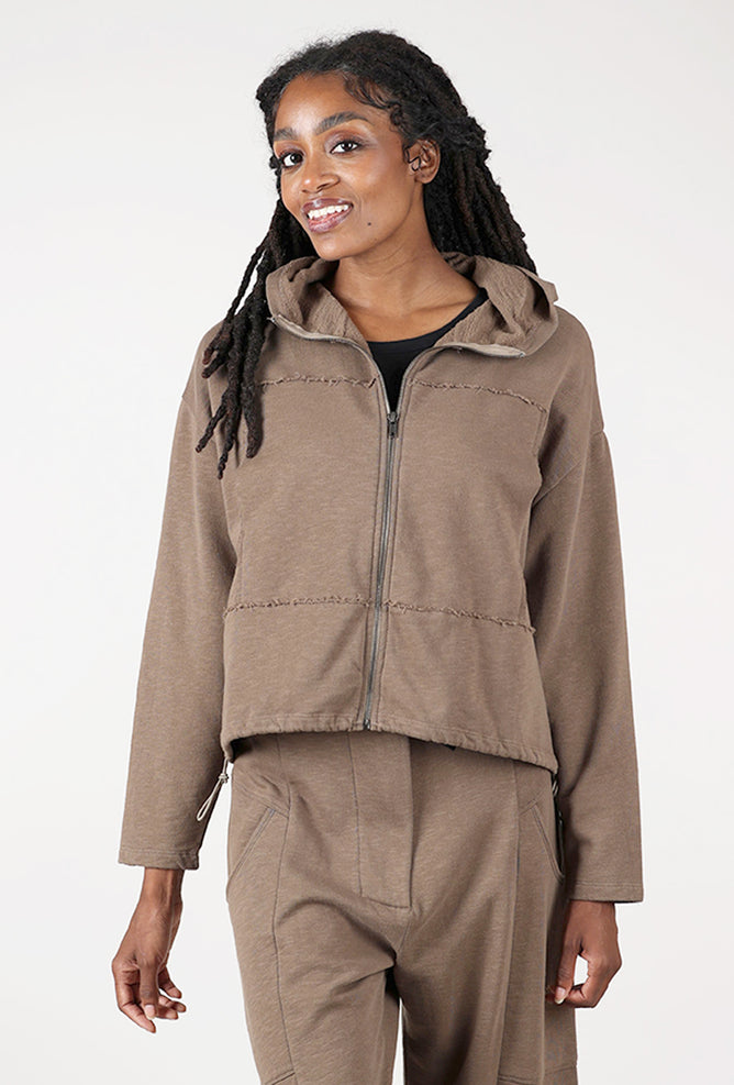 Lurdes Bergada Fleece Boxy Hoodie, Hazel