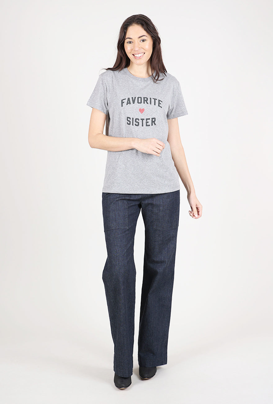 Favorite Daughter Favorite Sister Tee, Heather Gray