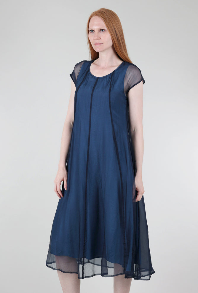 Grizas Floating Overlay Dress, Peacock