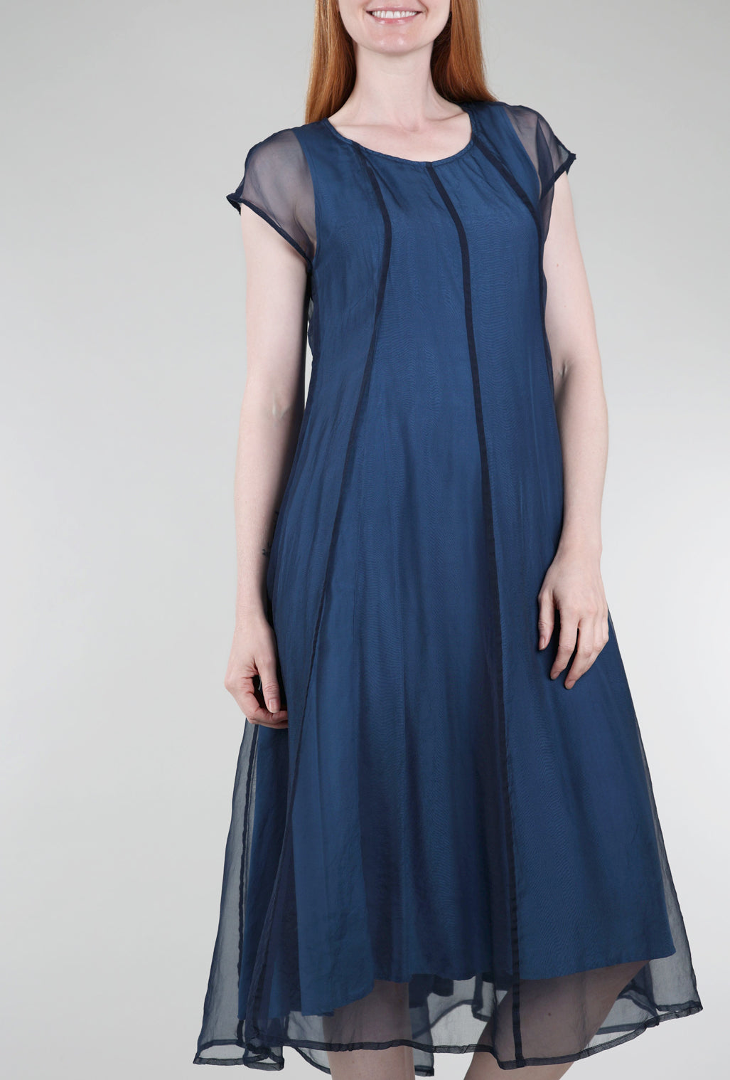 Grizas Floating Overlay Dress, Peacock