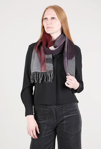 FRAAS - The Scarf Company Brushstroke Circles Scarf, Burgundy Mix