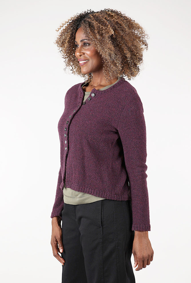 Grizas Winsome Buttons Cardie, Plum