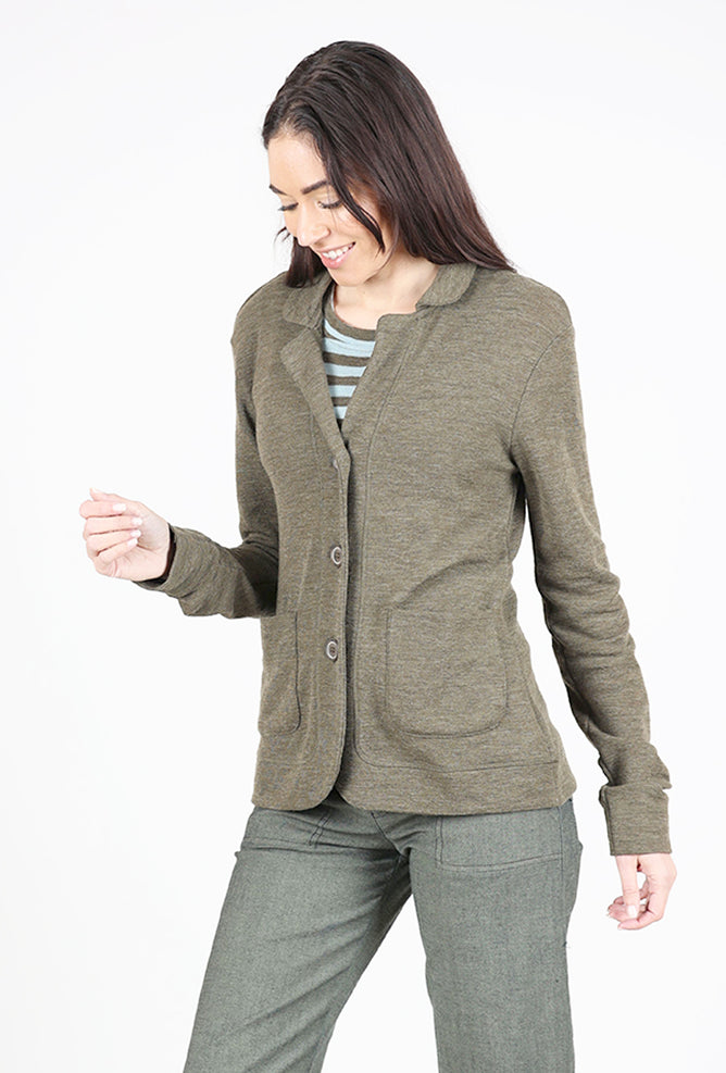 By Basics Merino Wool Tidy Jacket, Capers Melange