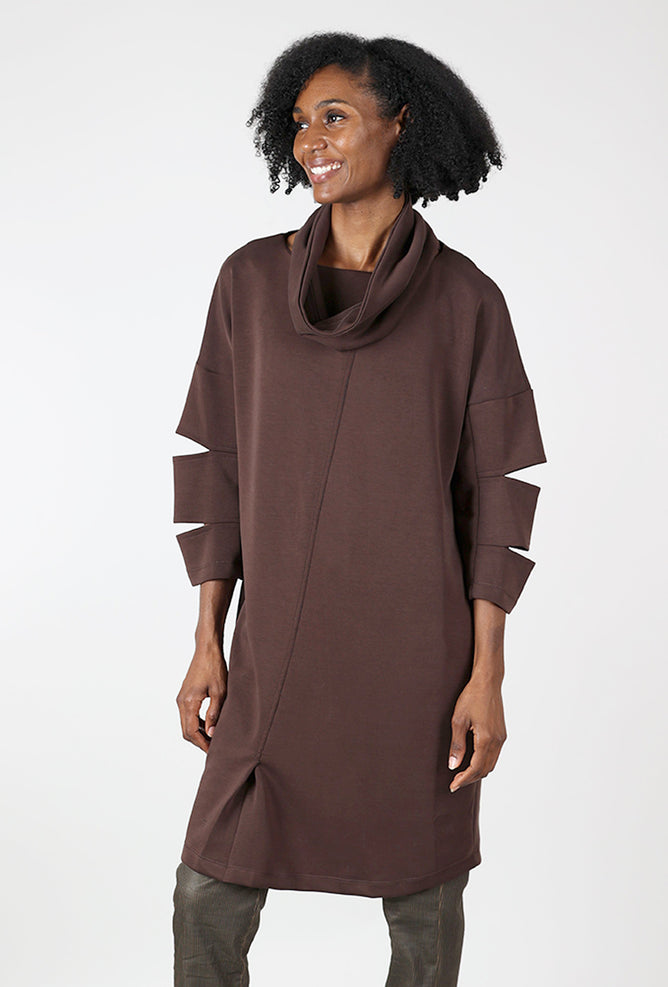 Ozai Cozy Cut Outs Dress, Brown
