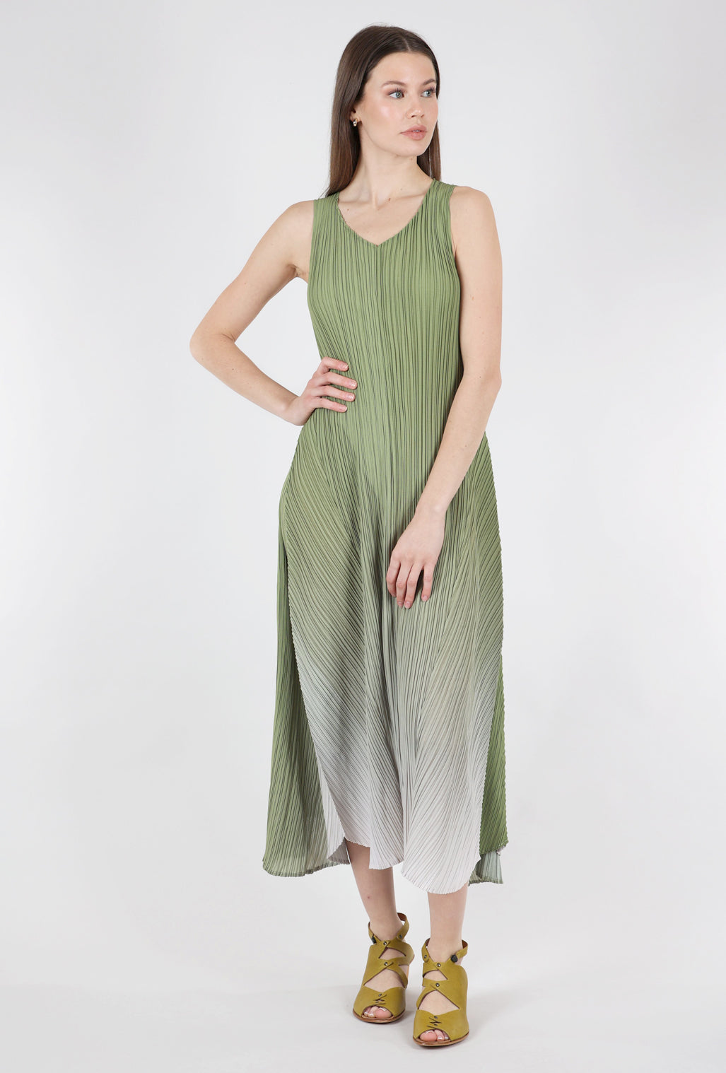 Alquema Long Estrella Dress, Peridot Ombre