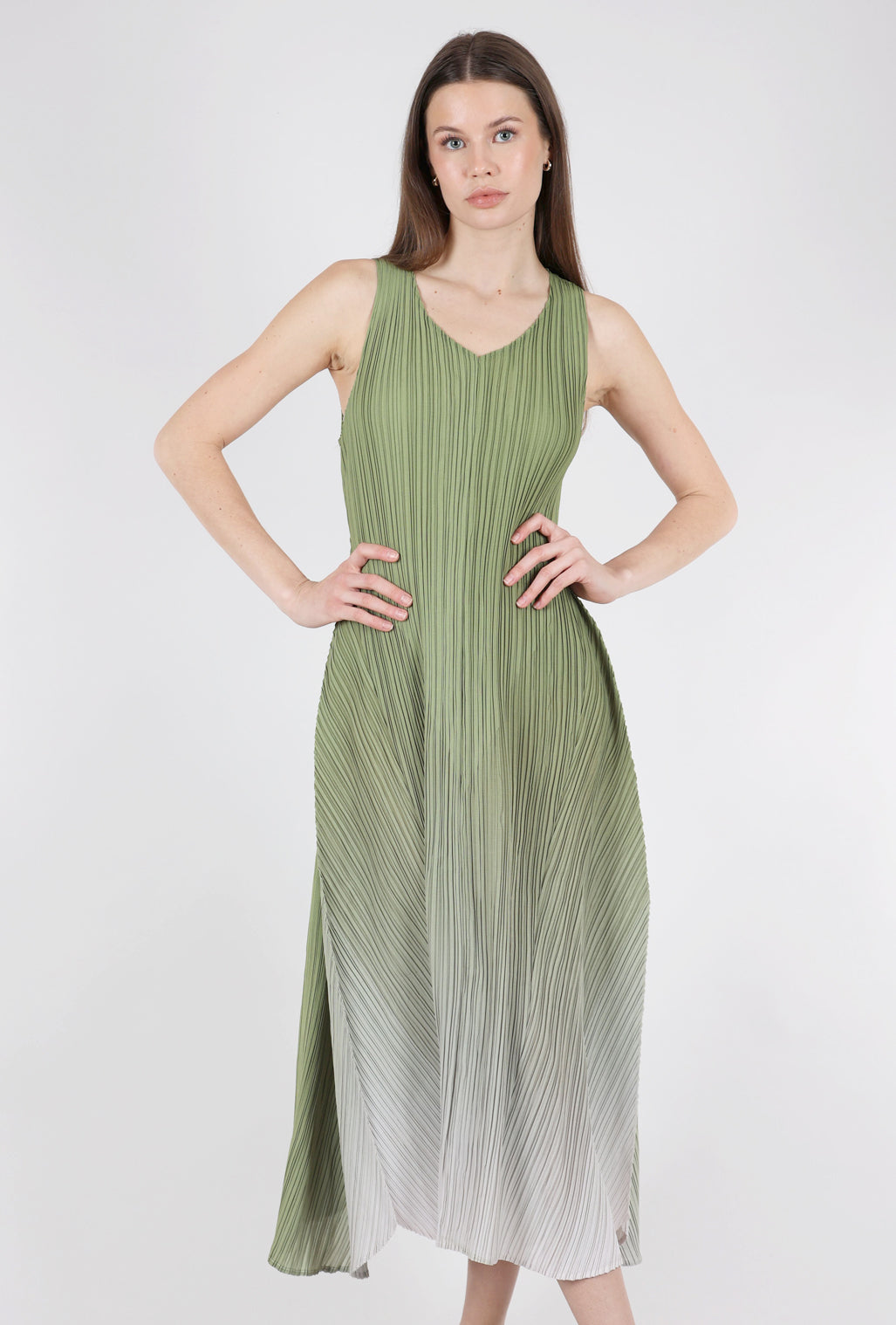 Alquema Long Estrella Dress, Peridot Ombre