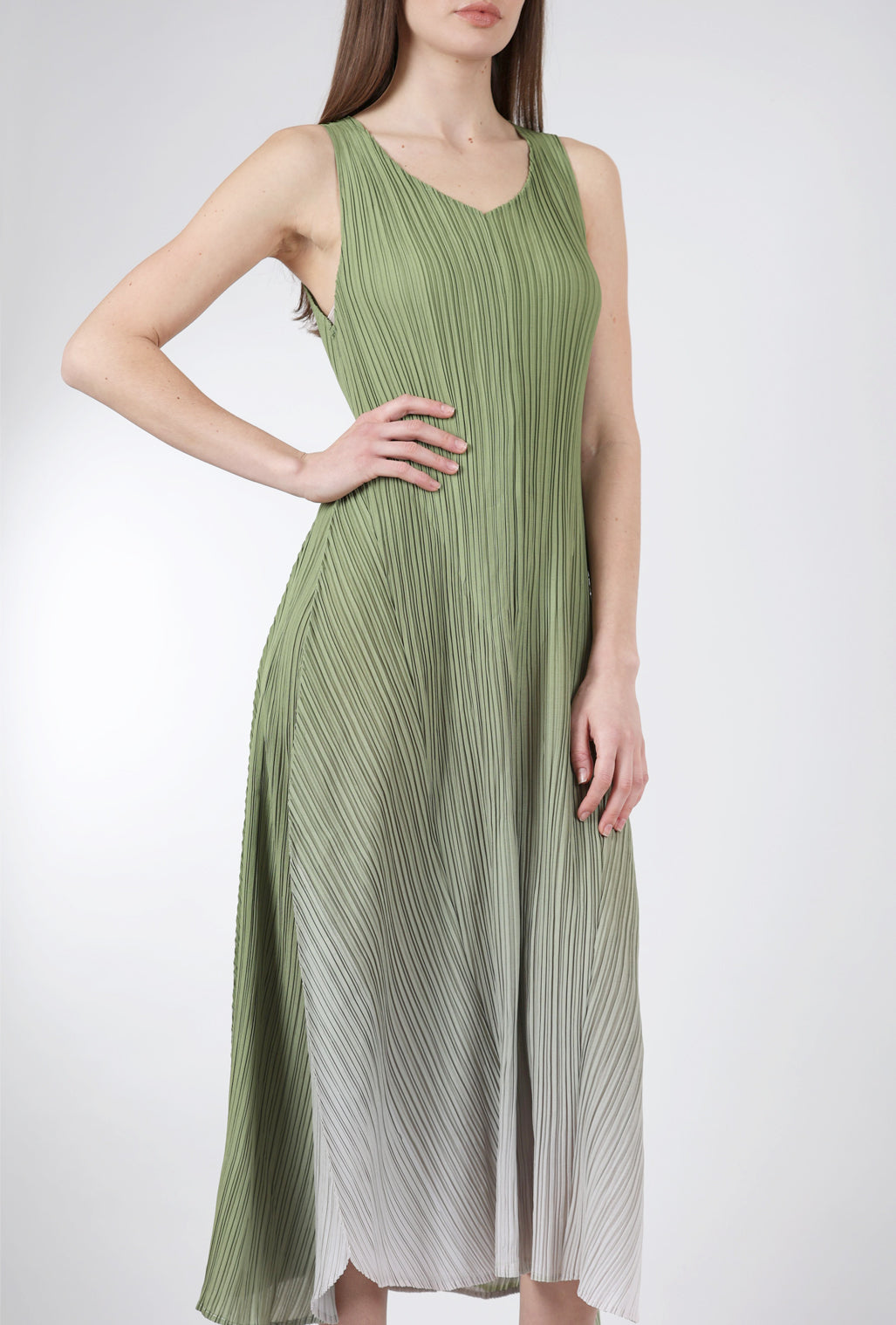 Alquema Long Estrella Dress, Peridot Ombre