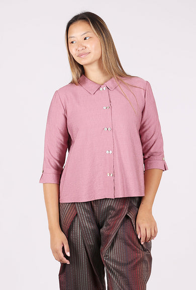 Niche Rayon Twinbutton Top, Desert Rose