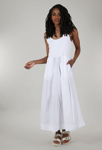 Mixed Media Maxi Dress, White