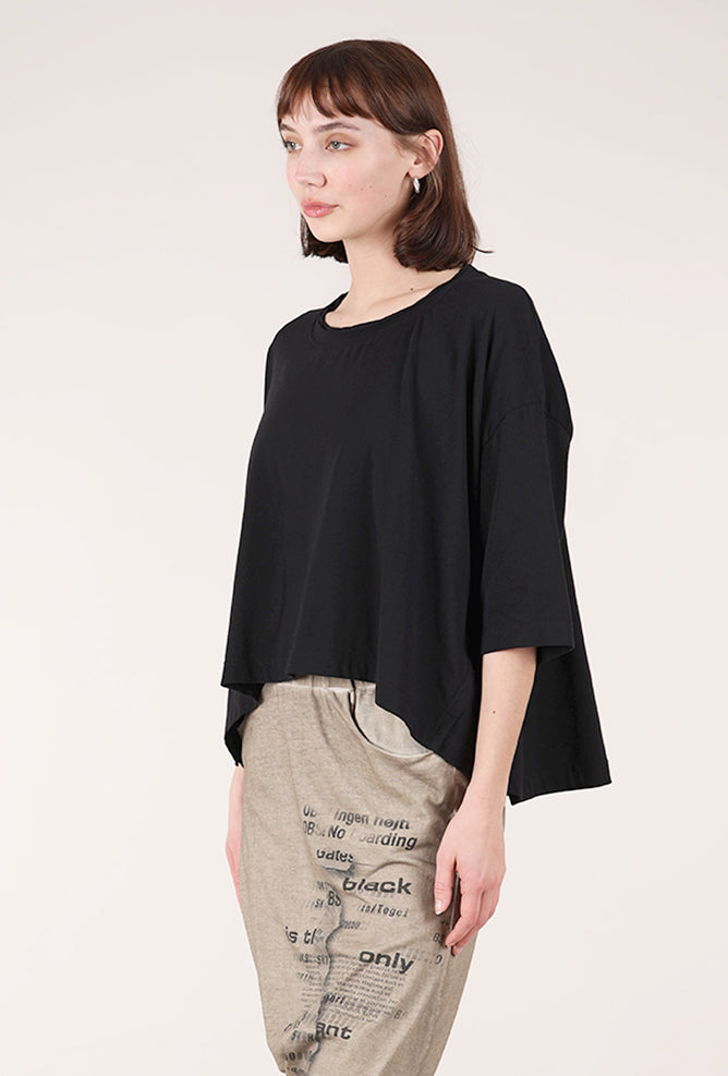 Rundholz Boxy Crop Tee, Black