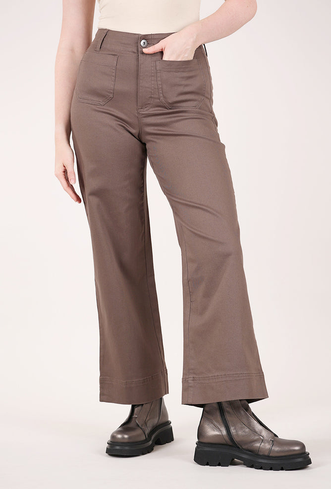 Habitat Stretch Denim Wide Leg Jeans, Truffle