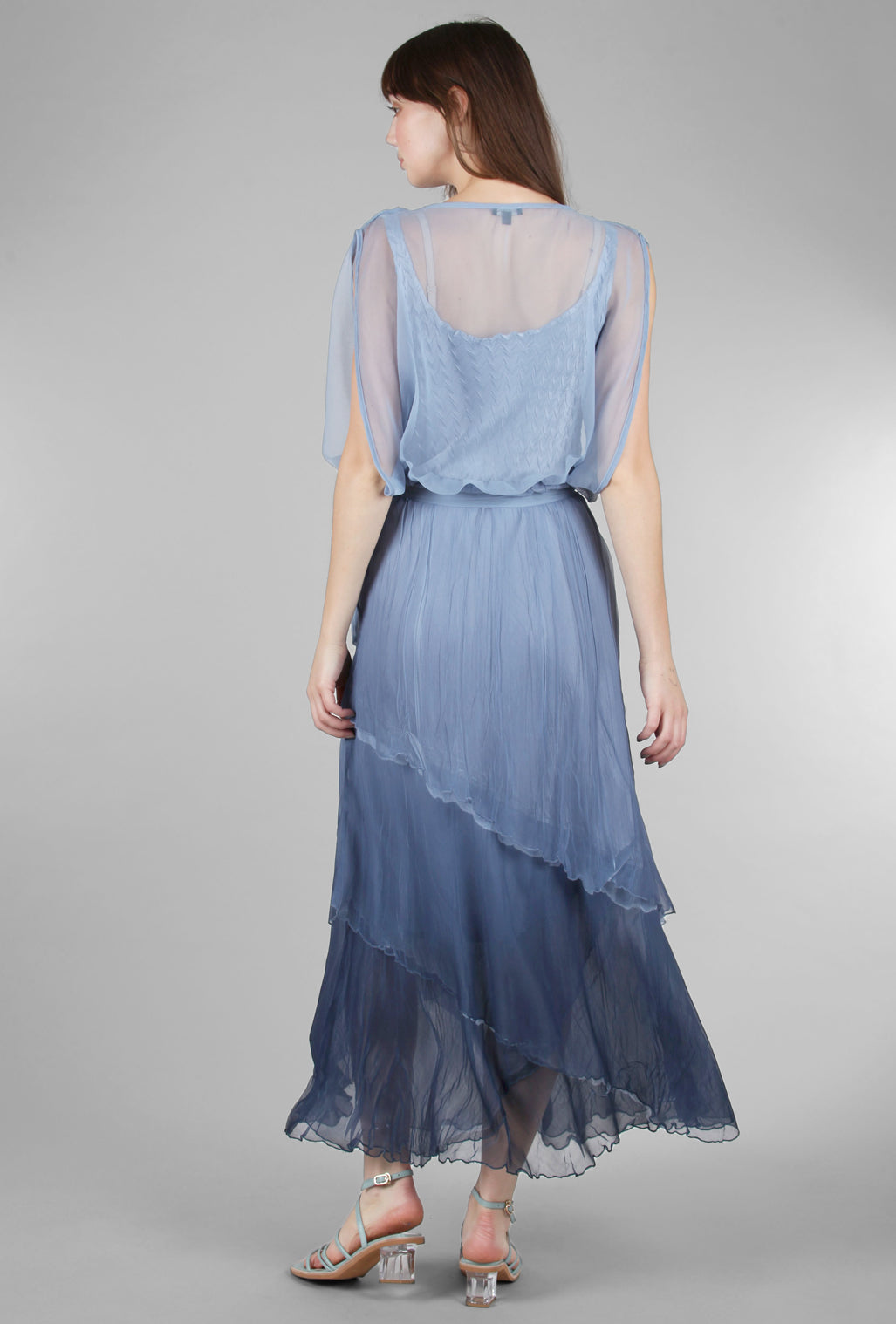 Komarov Long Blouson Dress, Persian Violet