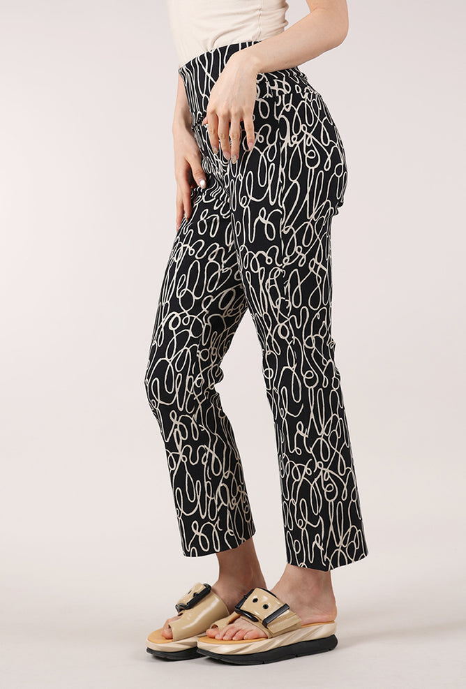 Bitte Kai Rand Doodles Magic Stretch Pant, Black/Taupe