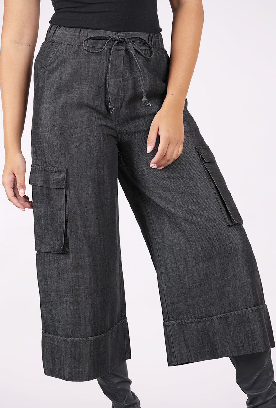 Kedziorek Drape Denim Trouser, Black