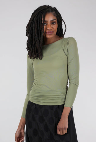AMB Designs Solid Raw Edge Second Skin Top, Moss 