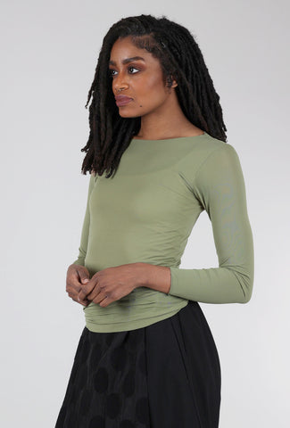 AMB Designs Solid Raw Edge Second Skin Top, Moss 