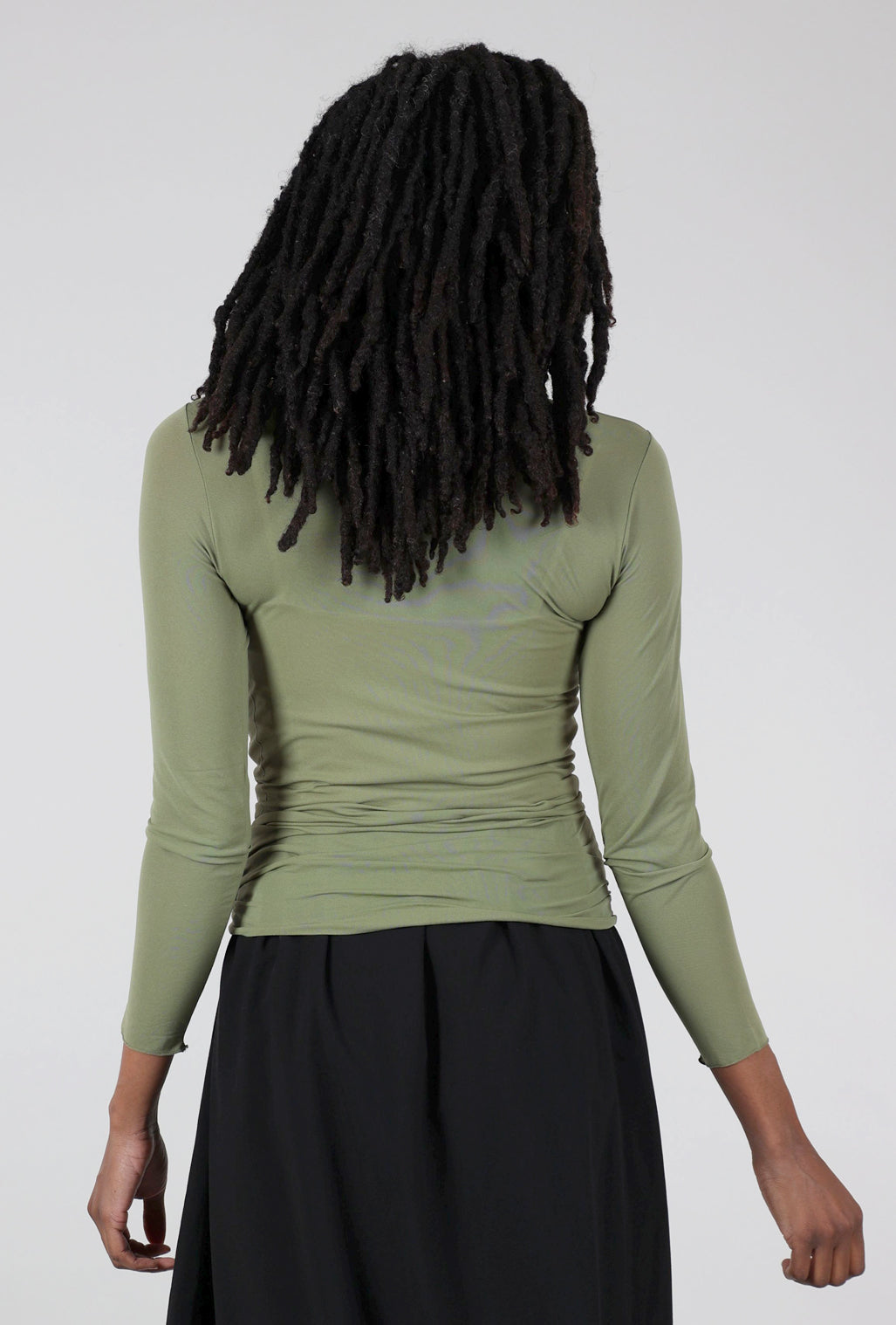 AMB Designs Solid Raw Edge Second Skin Top, Moss