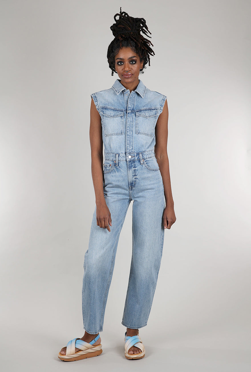 Pistola Ace Barrel Leg Jumpsuit, Rally Blue