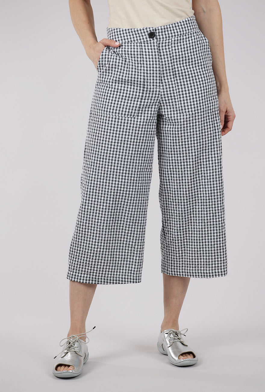 Bibico Carrie Gingham Culottes, Dove Gray