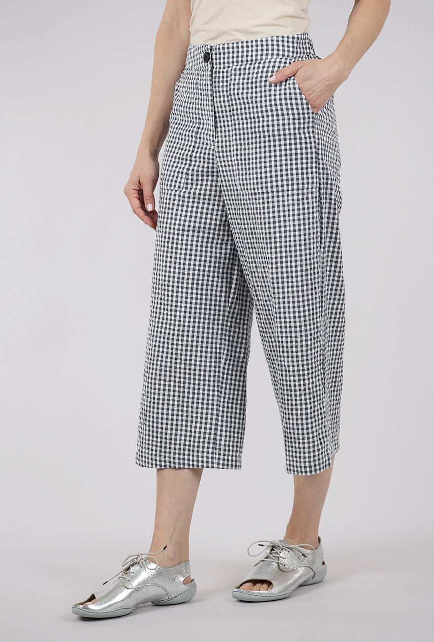 Bibico Carrie Gingham Culottes, Dove Gray