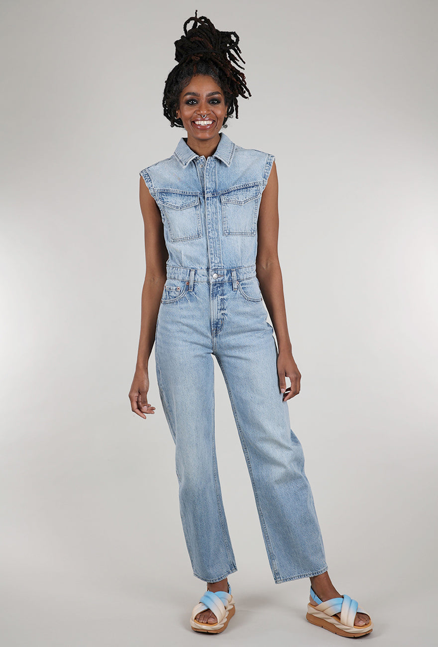 Pistola Ace Barrel Leg Jumpsuit, Rally Blue