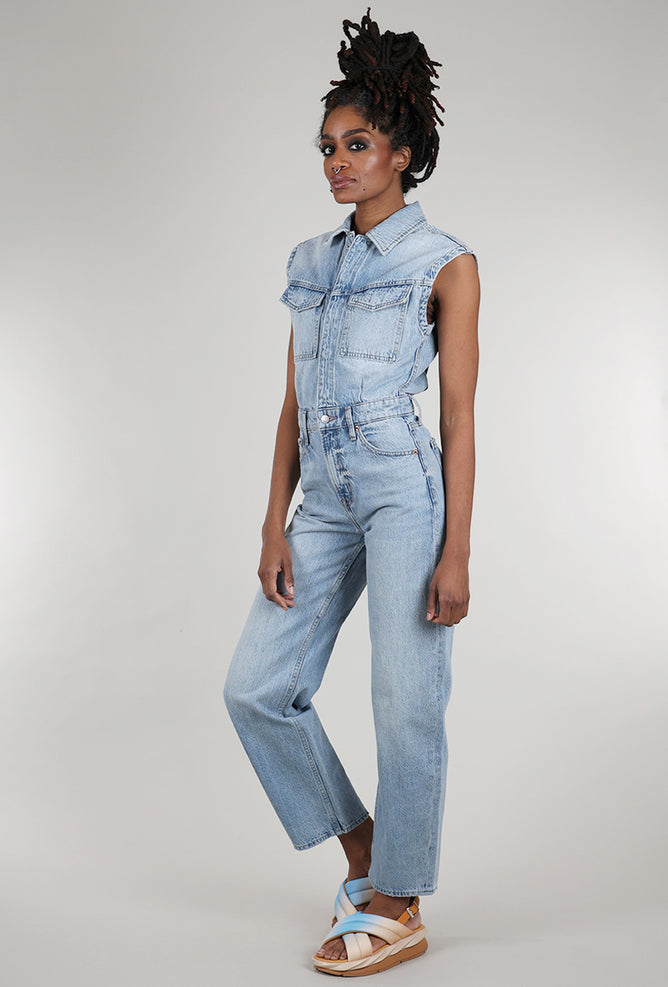 Pistola Ace Barrel Leg Jumpsuit, Rally Blue