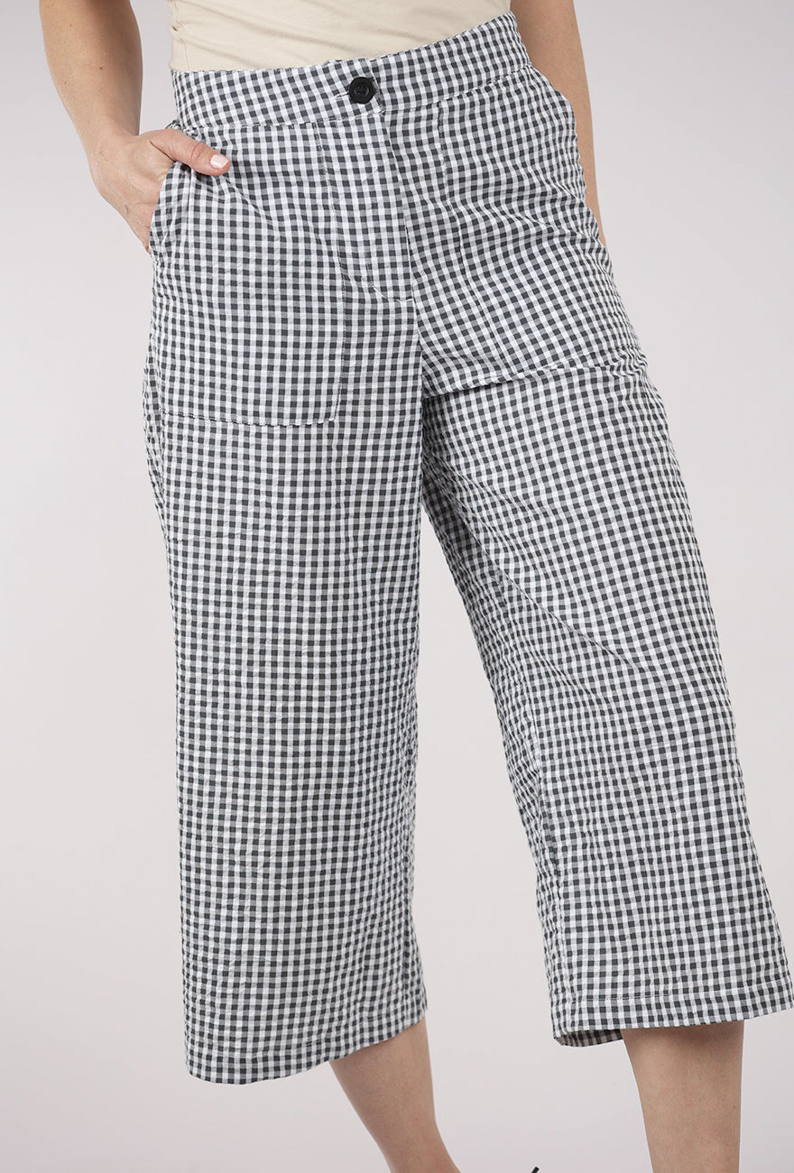 Bibico Carrie Gingham Culottes, Dove Gray