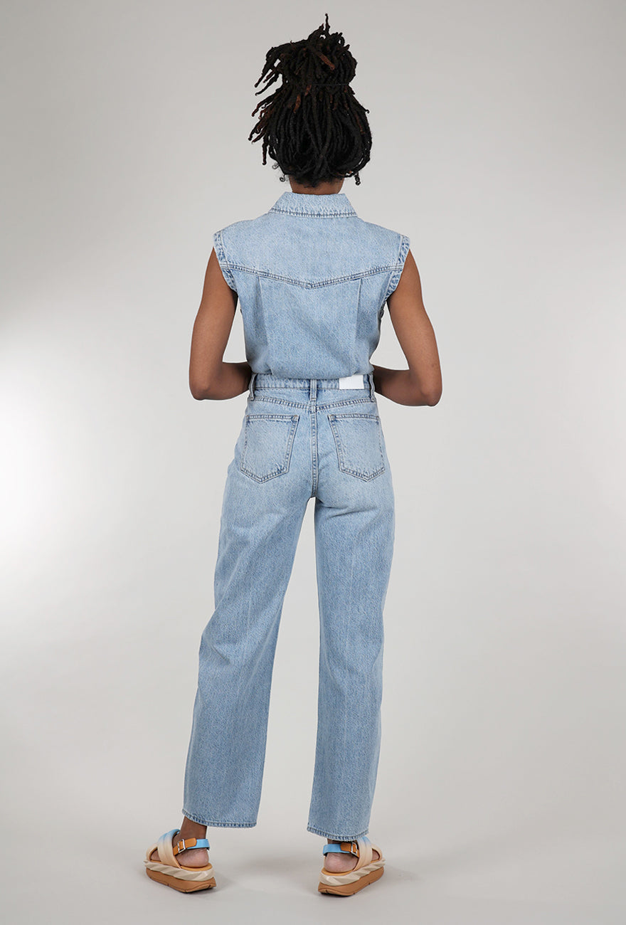 Pistola Ace Barrel Leg Jumpsuit, Rally Blue
