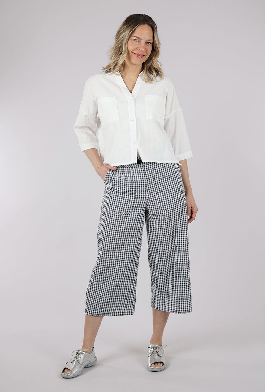 Bibico Carrie Gingham Culottes, Dove Gray
