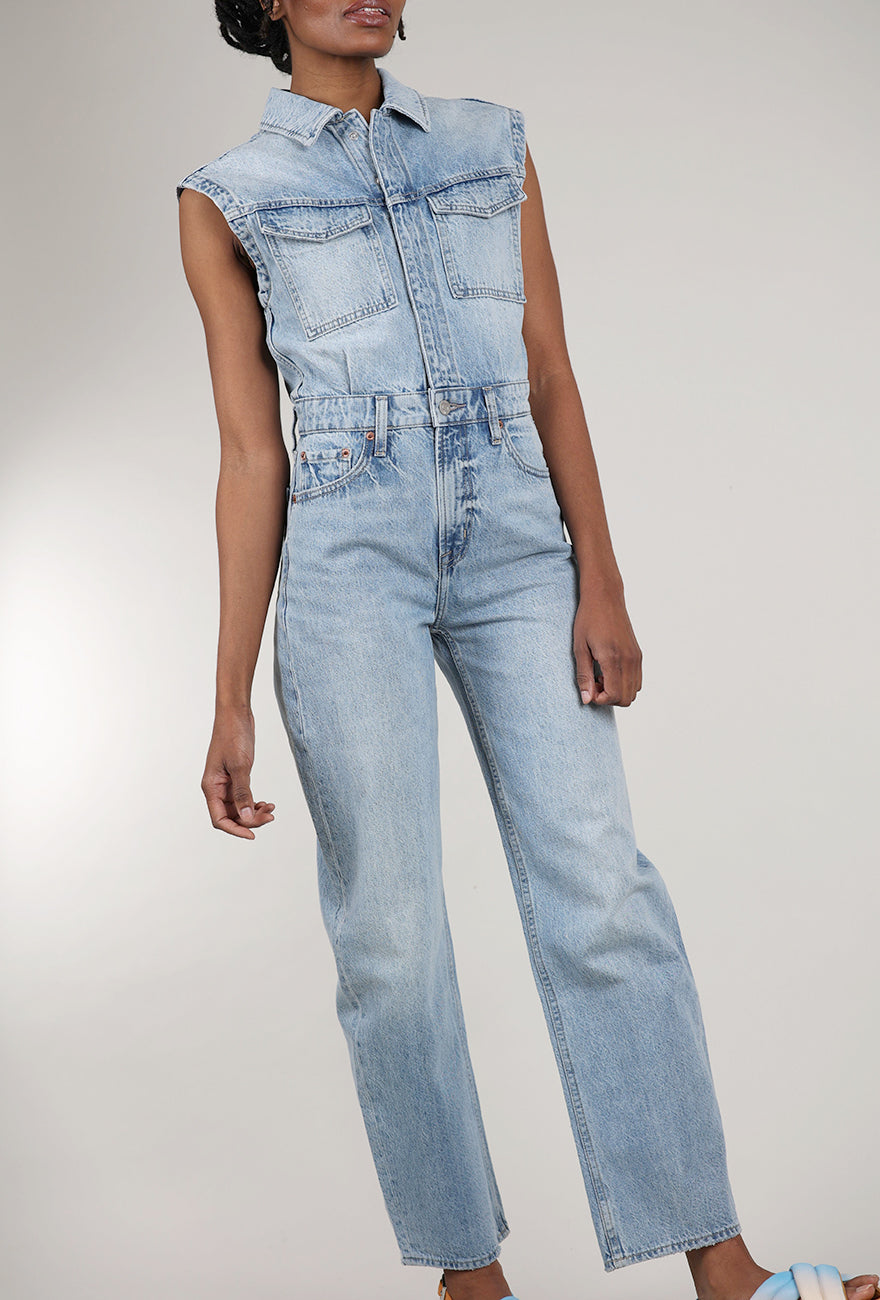 Pistola Ace Barrel Leg Jumpsuit, Rally Blue