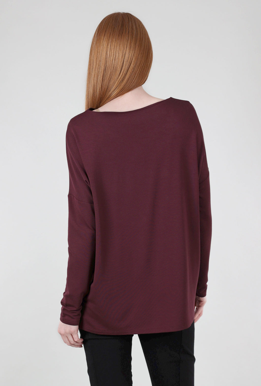 Luukaa Stitch Tech Trim Top, Burgundy/Black