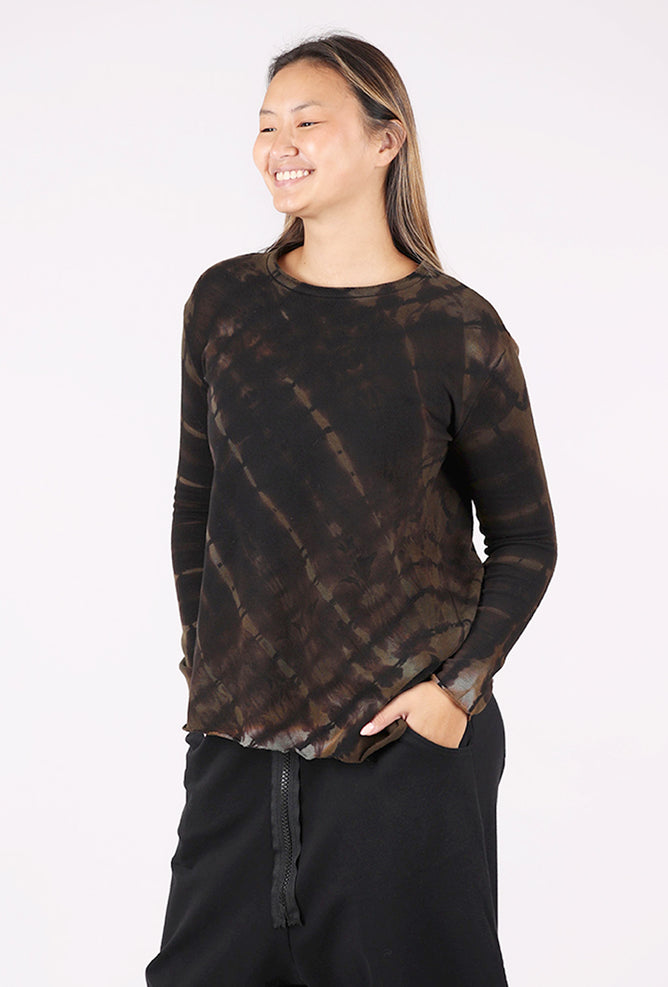 Heyne Bogut Cozy Spiral Dye Top, Khaki/Black