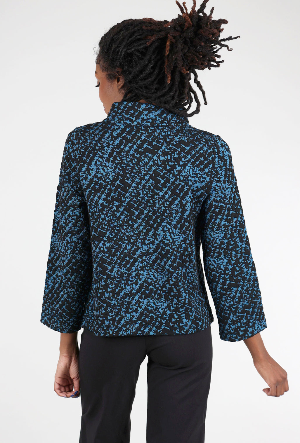 Liv Nouveau Knit Asym Zip Jacket, Ocean