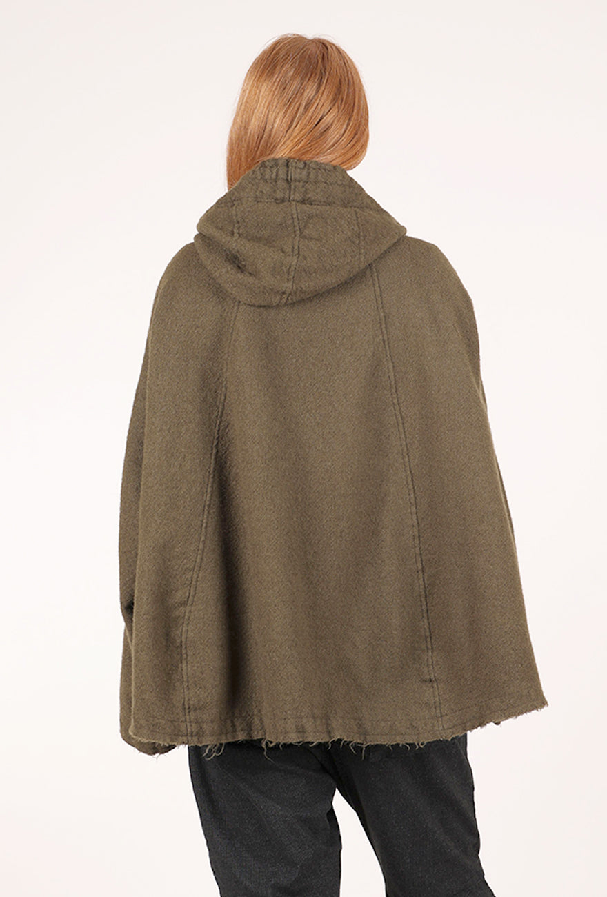 Rundholz Wool Cargo Pocket Coat, Light Pine