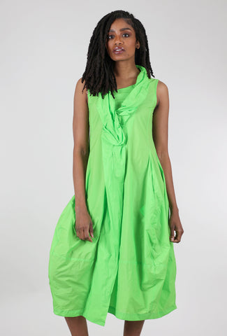 Rundholz Memory Tech Ruffle-Neck Dress, Lime 