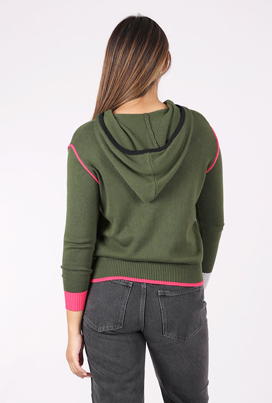 Threaded Hoodie, Olive
