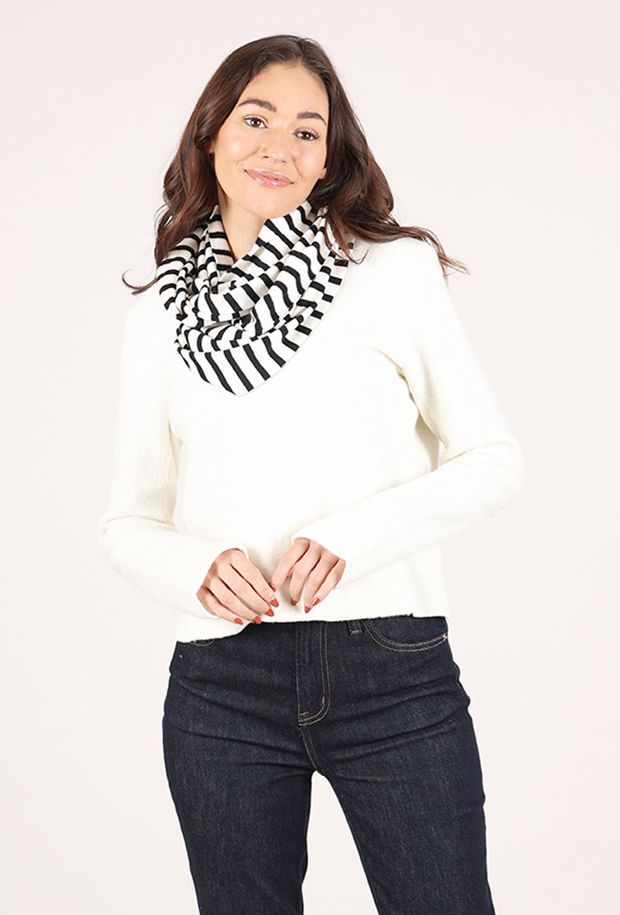 Cut Loose Stripe Fleece Cowl Scarf, Laundered