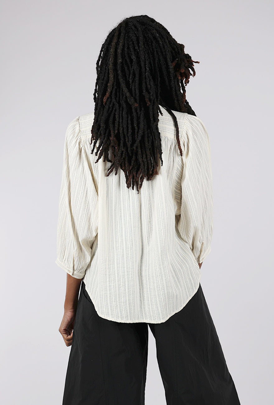 Sessun A View Puff Sleeve Blouse, Sand/Cream