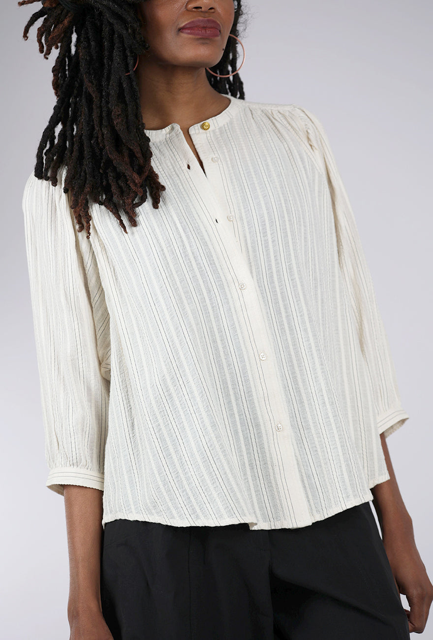 Sessun A View Puff Sleeve Blouse, Sand/Cream