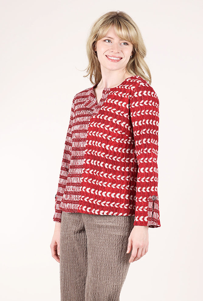Habitat Mixed Batiks Pullover Top, Scarlet