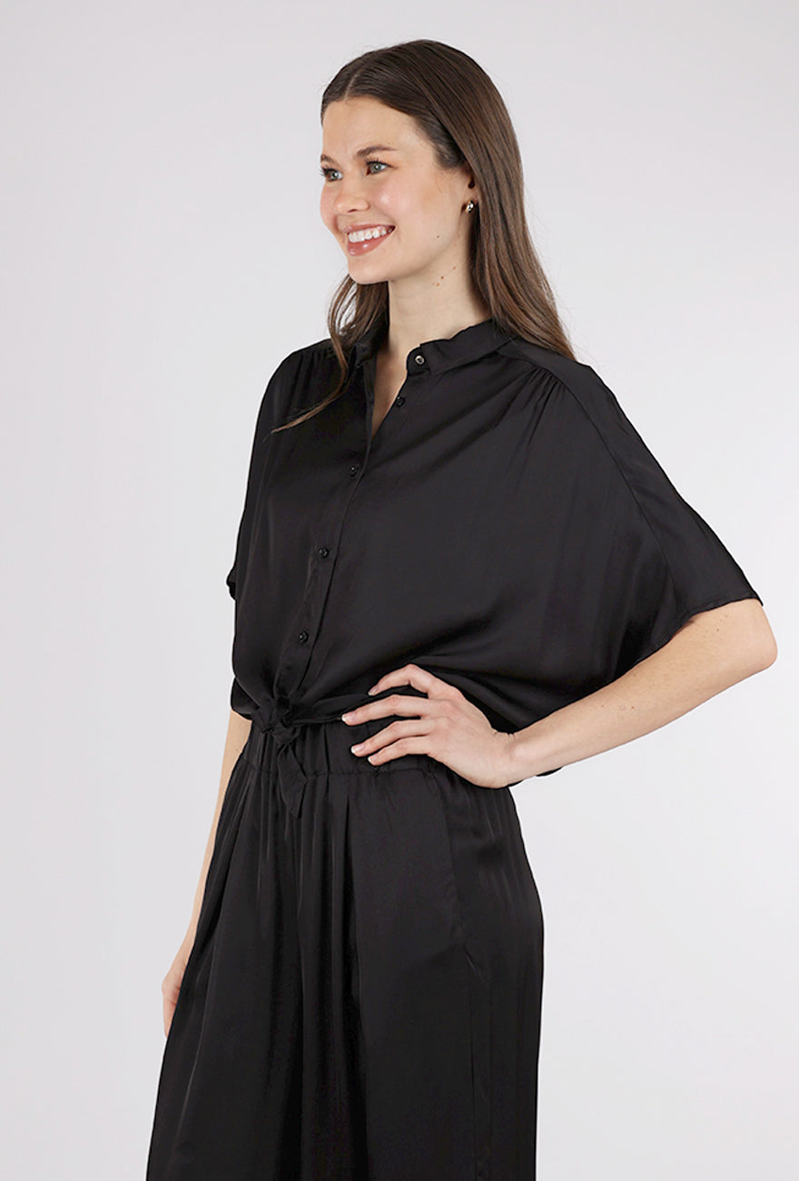 Sessun Alfassa Night Tied Blouse, Black