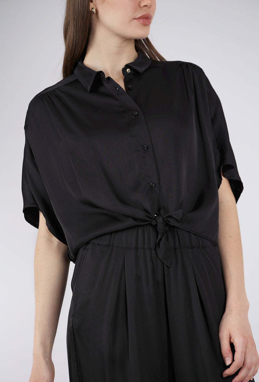 Sessun Alfassa Night Tied Blouse, Black
