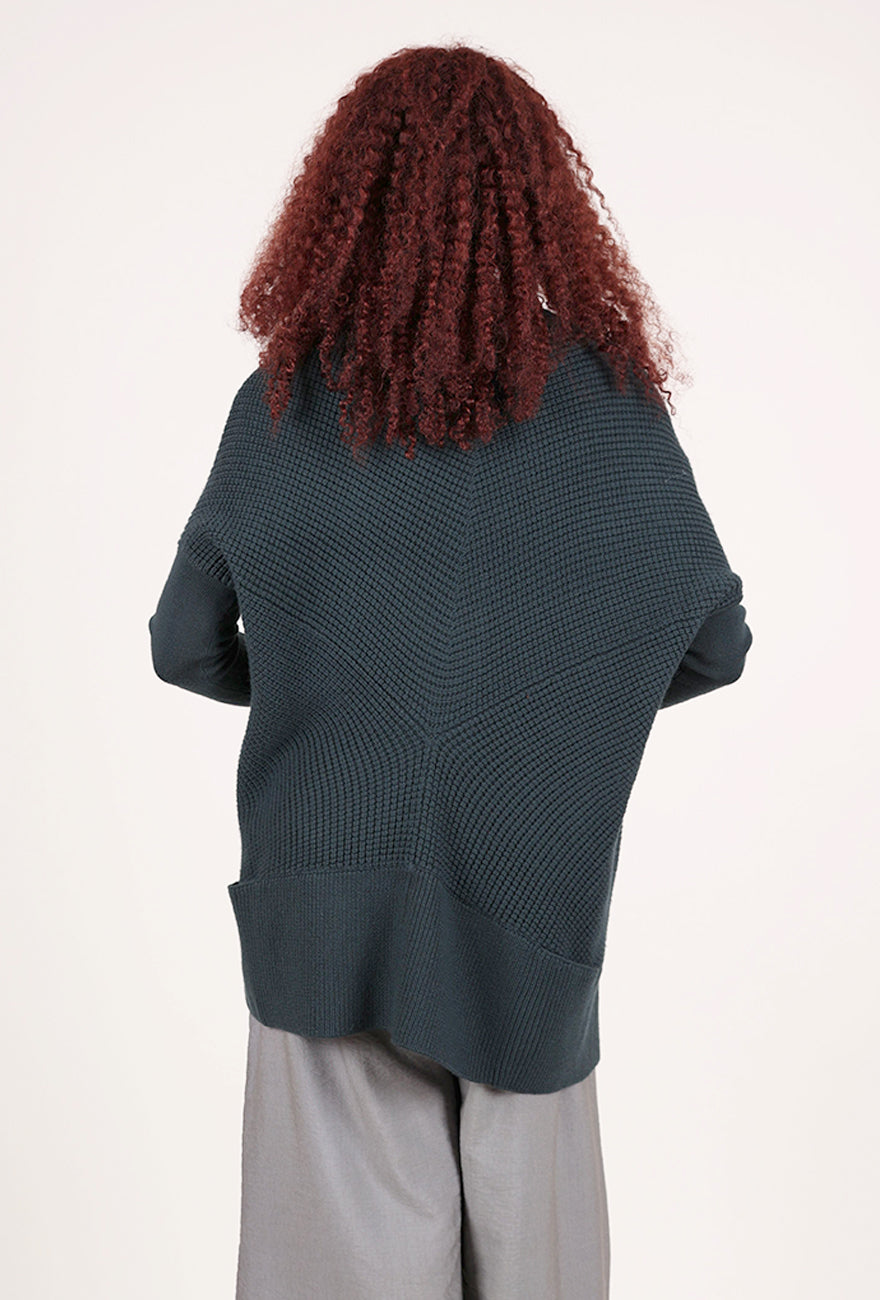 NFP: New Form Perspective Waffle Stitch Cardigan, Slate