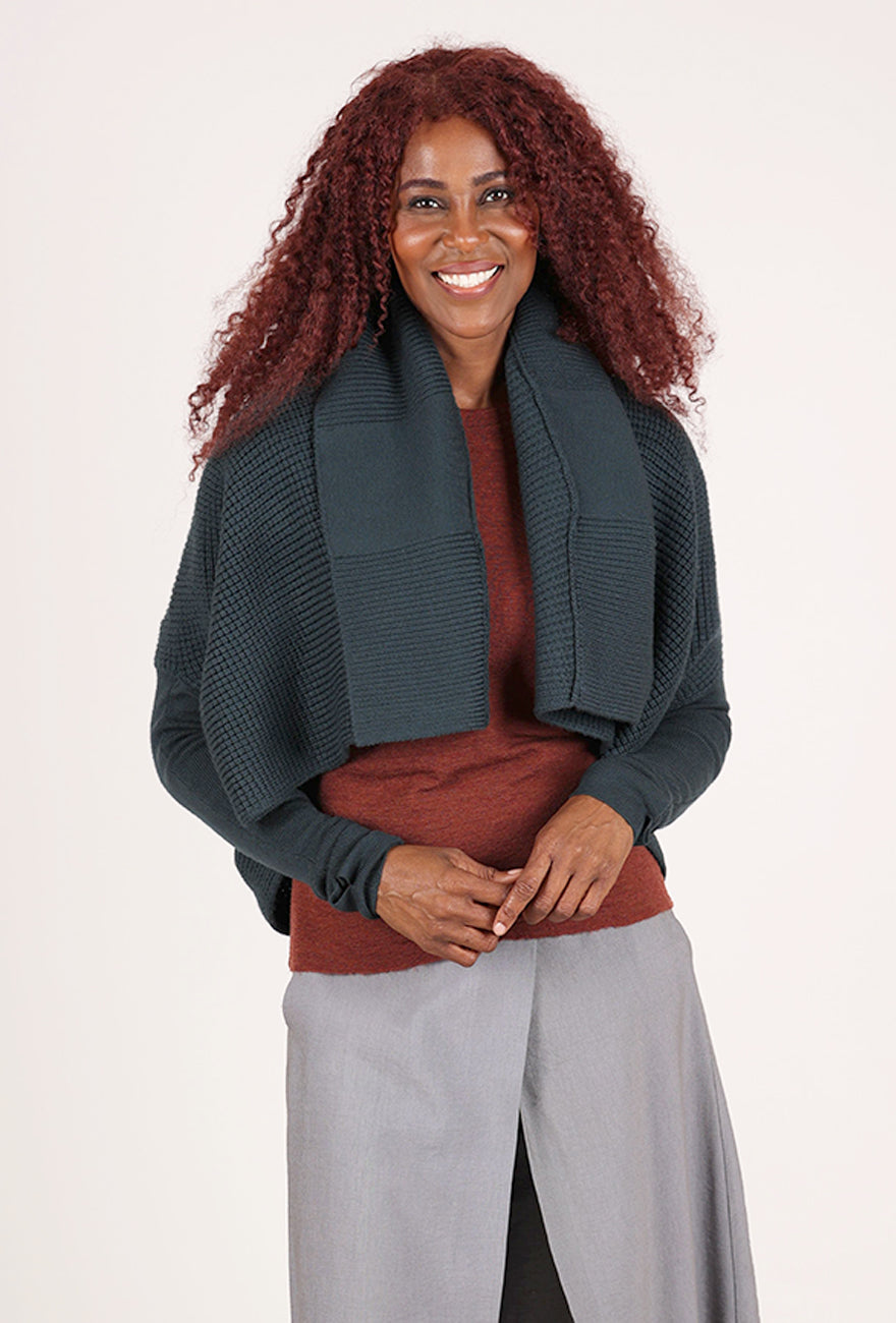 NFP: New Form Perspective Waffle Stitch Cardigan, Slate