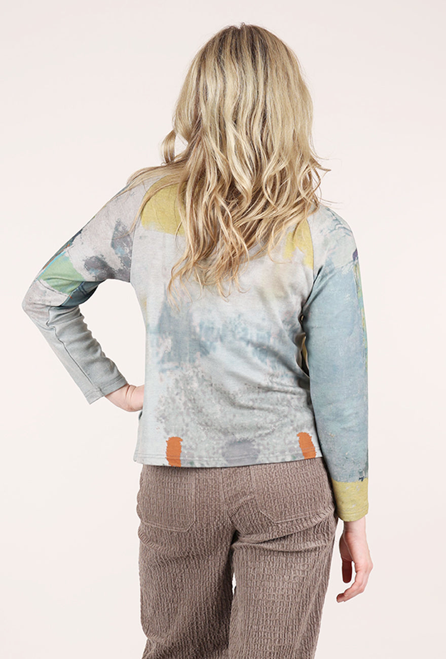 3 Potato Plush Knit Tneck, Gray/Sage